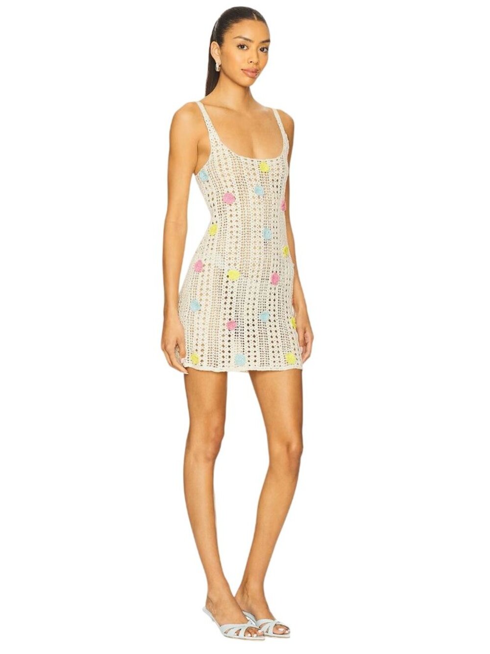 PQ Swim Zoie Flower Cover-up Mini Dress in Floret XS Small New Womens Crochet - Picture 3 of 16